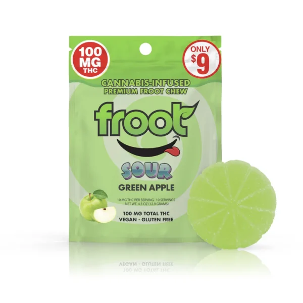 Froot Sour Green Apple Gummy - 100mg Single Cut-to-dose