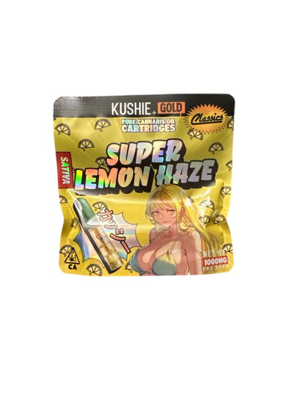Super Lemon Haze (Sativa) - Kushie+ Gold 1G Vape Cartridge